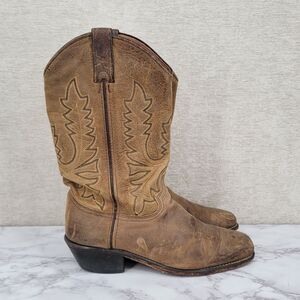 Vintage Brown Leather Cowboy Boots